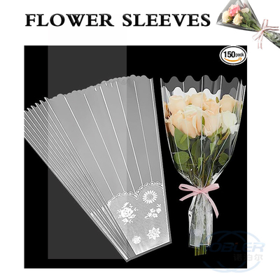 کیسه های آستین گل پلاستیکی شفاف Aierflorist بسته بندی تک رز برای گل های بریده