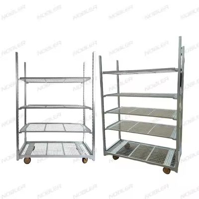 Shelf Height 25cm Dutch Flower Trolley Including PP Wheel and 100KG Shelf Storage Capacity Optimized for Flower Handling