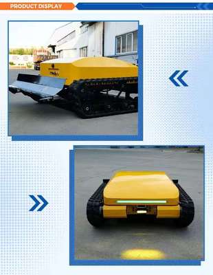 چمن‌زن خزنده هوشمند با کنترل از راه دور، با باتری لیتیوم آهن فسفات (LiFePO₄)، چهار چرخ متحرک، صرفه‌جویی در انرژی و سازگار با محیط زیست، و 3 ساعت کارکرد مداوم.